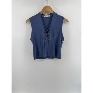 NWT AMO Aviva Lace Up Tank Sz S Top Blouse Preppy Cottagecore Festival MSRP $120